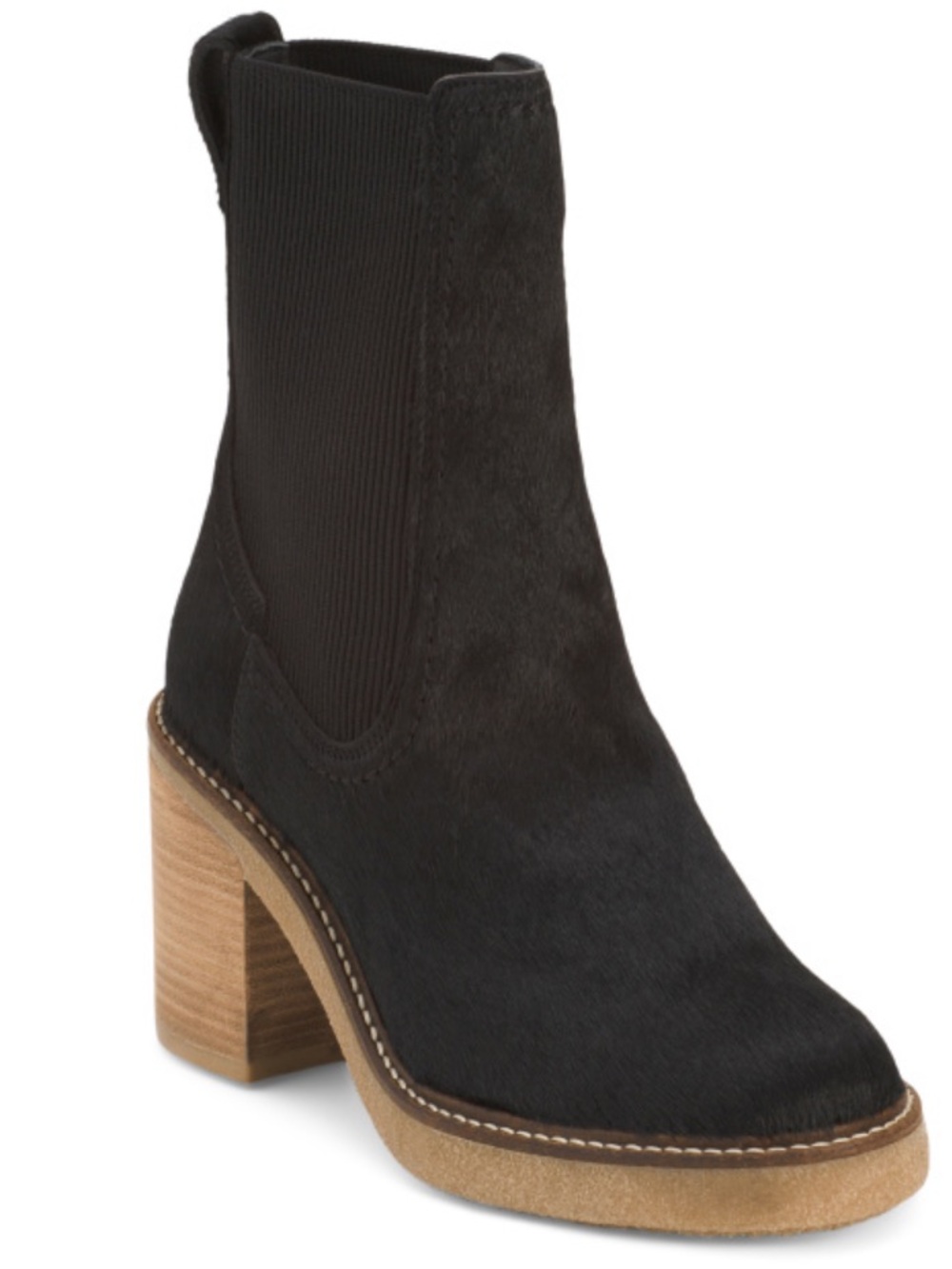 Clarks Black Haircalf Block Heel Chelsea Boot - Women's